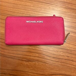 Michael Kors Fuchsia Zip-Around Wallet
